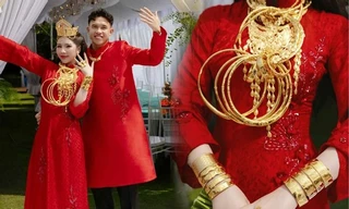 Cưới 'cô chủ tiệm vàng', chú rể TPHCM nhận dây chuyền kim cương đặc biệt