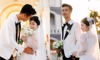 Cô dâu bắc ghế 50cm hôn chú rể 1m9 trong đám cưới ở miền Tây