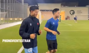 Thanh Nhàn xuất hiện trong buổi tập đầu tiên của U23 Việt Nam tại Saudi Arabia