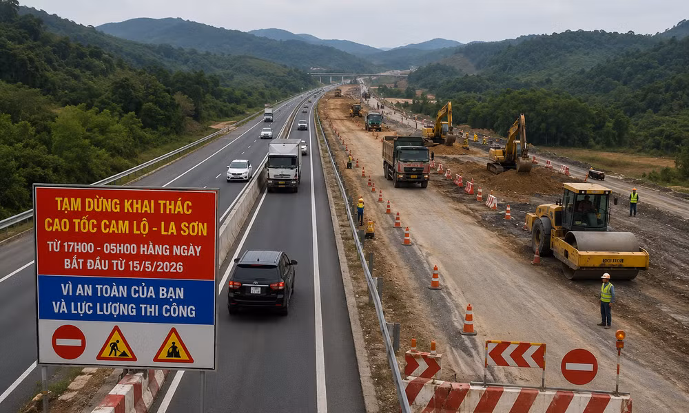 Đề xuất tạm đóng cao tốc Cam Lộ - La Sơn ban đêm để thi công mở rộng
