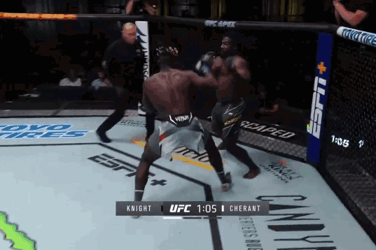 William Knight ra đòn hạ gục Fabio Cherant.