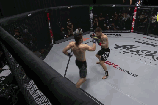 Brandon Uruchurtu ra đòn hạ knock-out Braian Gonzalez.