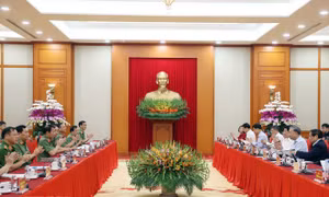 Bộ Chính trị làm việc với Ban Thường vụ Đảng ủy Công an Trung ương