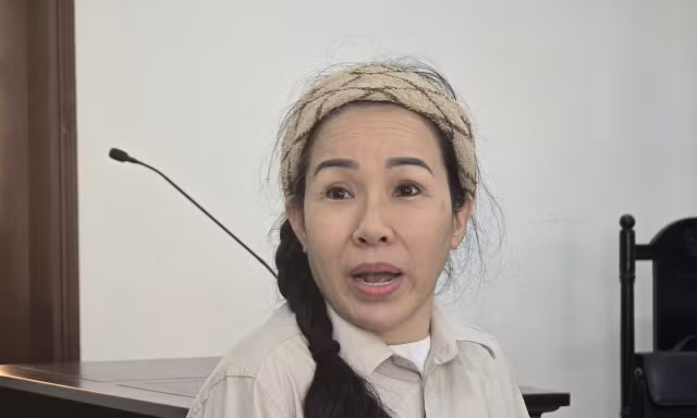 Bà Đinh Thị Lan tại phiên tòa.