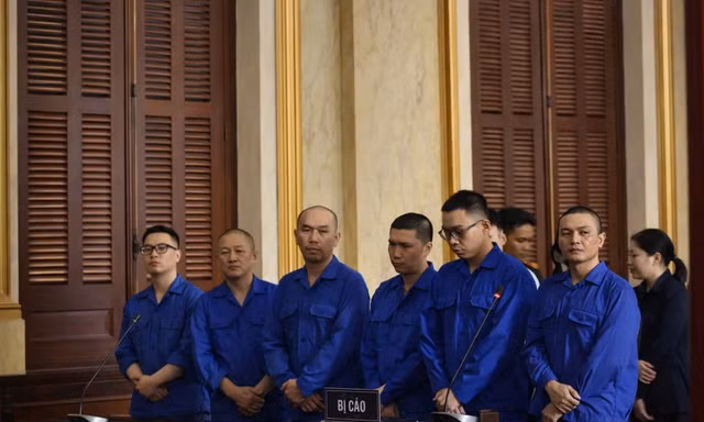 Các bị cáo tại phiên tòa