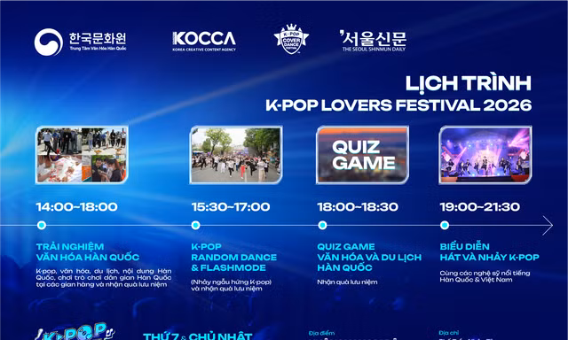 Chương trình K-pop Lovers Festival 2026 và K-pop Cover Dance Festival tại Việt Nam diễn ra tại Hà Nội ngày 11-12/7