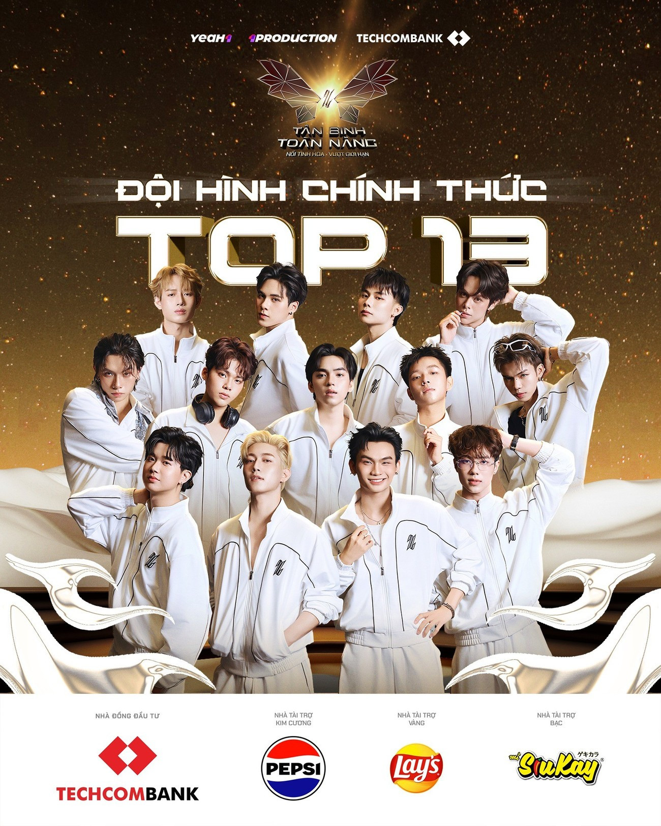 Đội hình chính thức Top 13 Tân Binh Toàn Năng bước vào Survival Showcase. Ảnh: BTC. 519382104-122148285368746458-8103922250147681087-n.jpg