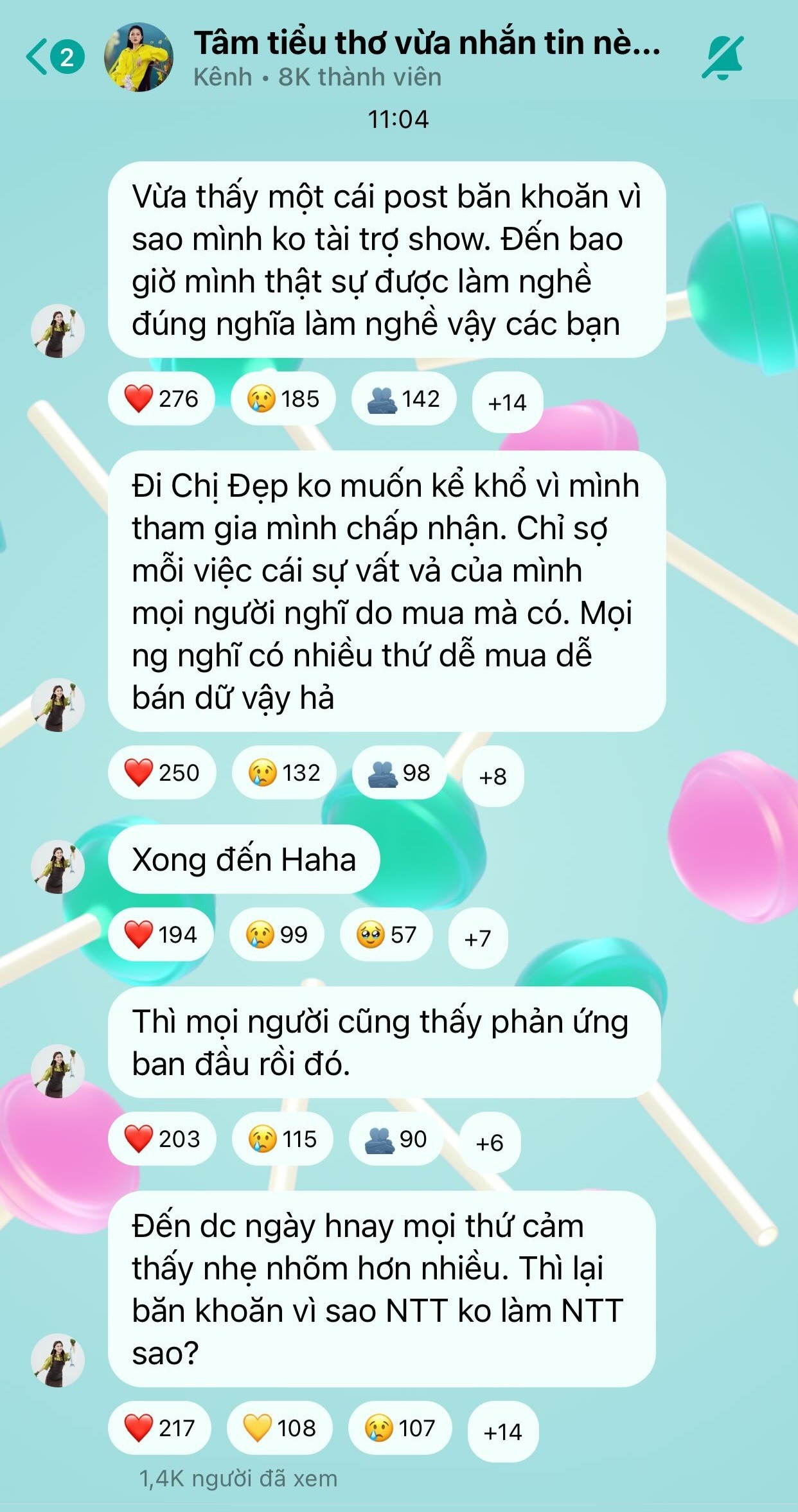 "Tư Tâm" chia sẻ cô cảm thấy buồn lòng trước những bình luận ác ý. da-crop.jpg