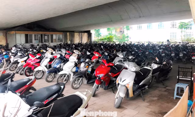 Cận cảnh các gầm cầu Hà Nội 'phủ kín' bãi ô tô, xe máy