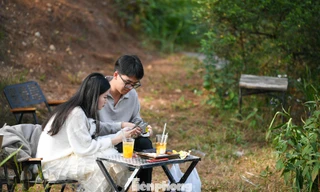 Giới trẻ lên núi uống cà phê, tận hưởng không khí đầu năm