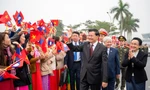 Lễ đón Tổng Bí thư, Chủ tịch nước Lào tại sân bay Nội Bài