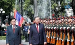 Lào dành nghi thức cao nhất đón Tổng Bí thư Tô Lâm 