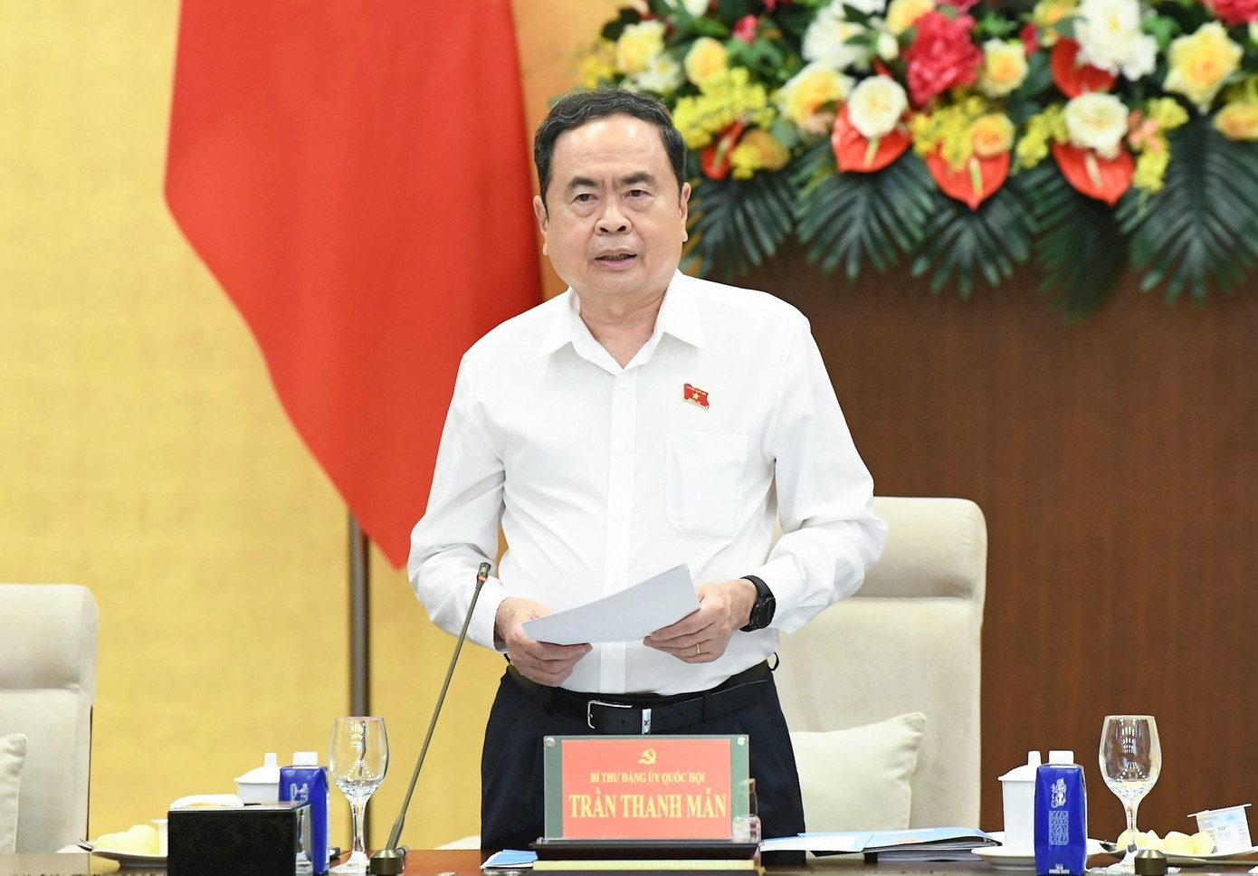 Bí thư Đảng ủy Quốc hội, Chủ tịch Quốc hội Trần Thanh Mẫn phát biểu. Ảnh: Lâm Hiển 177ctqh.jpg