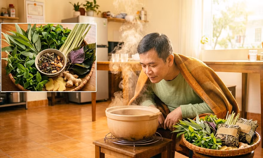 Xông lá giải cảm khi mắc cúm, coi chừng phản tác dụng