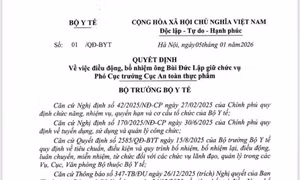 Bổ nhiệm Phó Cục trưởng Cục An toàn thực phẩm