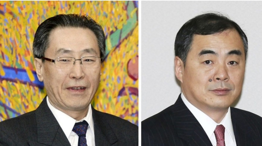 Ông Khổng Huyễn Hựu ( phải) thay ông Vũ Đại Vĩ làm đặc sứ Trung Quốc về vấn đề Triều Tiên. Ảnh: SCMP