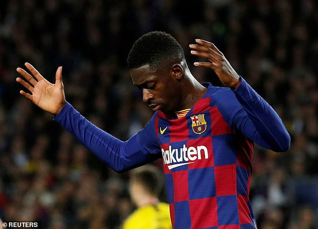 Ousmane Dembele gây thất vọng trong màu áo Barcelona.