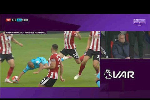 HLV Jose Mourinho cay đắng khi VAR tước một bàn thắng của Tottenham.