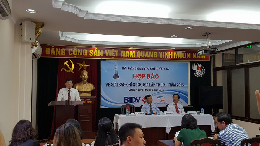 Họp báo công bố kết quả giải Báo chí Quốc gia chiều 14/6.