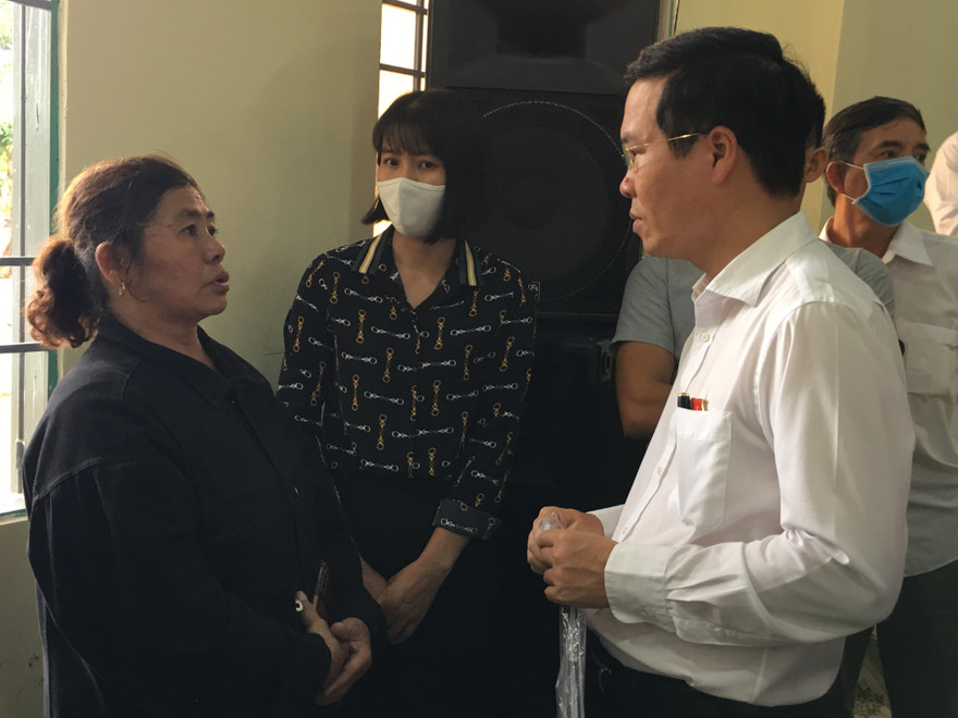 Ông Võ Văn Thưởng, Trưởng ban Tuyên giáo Trung ương, tiếp xúc cử tri xã Bình An, huyện Long Thành, tỉnh Đồng Nai