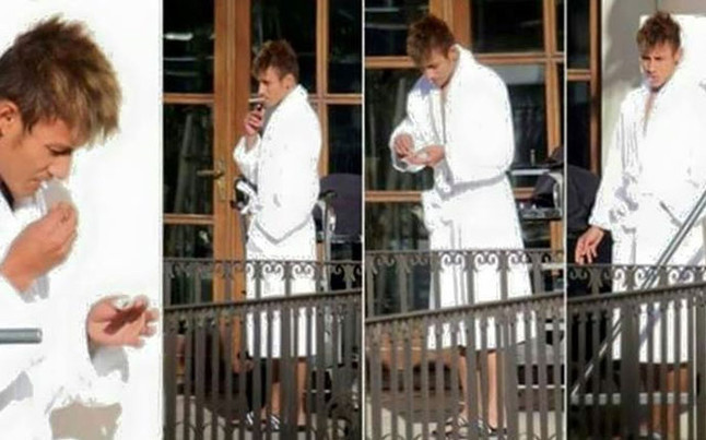 Neymar bị nghi phì phèo thuốc lá.