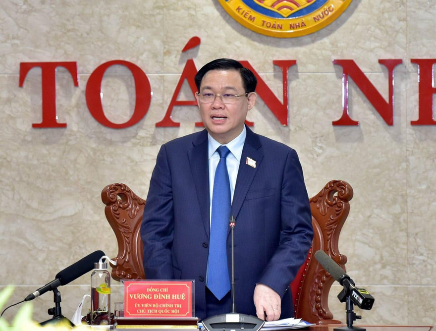 Chủ tịch Quốc hội Vương Đình Huệ làm việc tại Kiểm toán Nhà nước