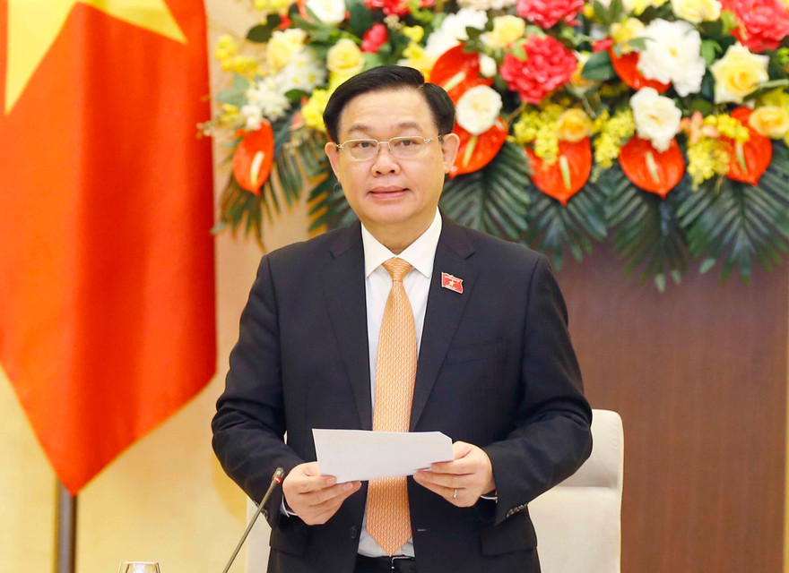 Chủ tịch Quốc hội Vương Đình Huệ tại buổi làm việc 