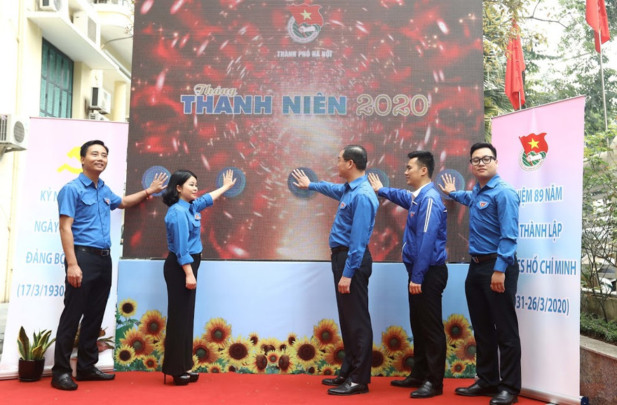 Thành Đoàn Hà Nội phát động Tháng Thanh niên bằng hình thức trực tuyến. Ảnh: Văn Điệp