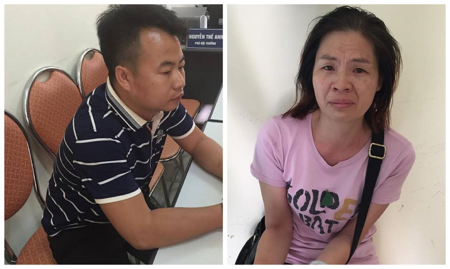 Tan Shi Ren và Zhao Xiao Mei tại cơ quan công an