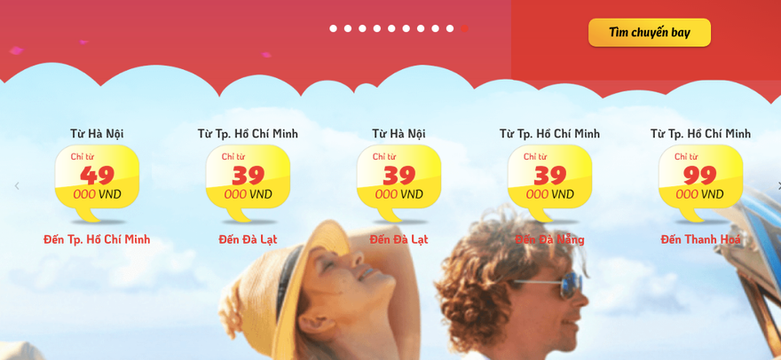 Vé máy bay khuyến mại của 1 hãng hàng không đang áp dụng, dù hiện là cao điểm bay hè. Ảnh chụp màn hình.