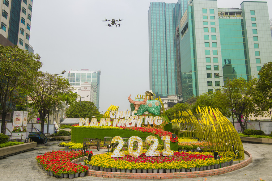 Đại cảnh cổng kết được ghi lai từ flycam