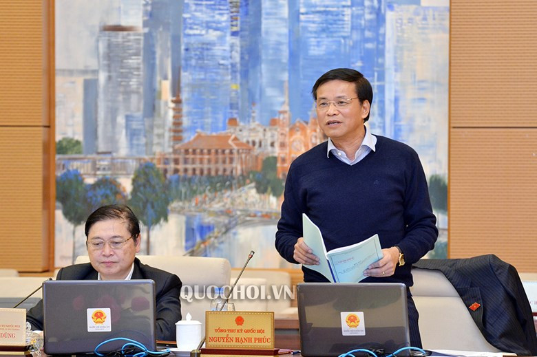 Tổng thư ký Quốc hội Nguyễn Hạnh Phúc tại phiên họp Uỷ ban Thường vụ