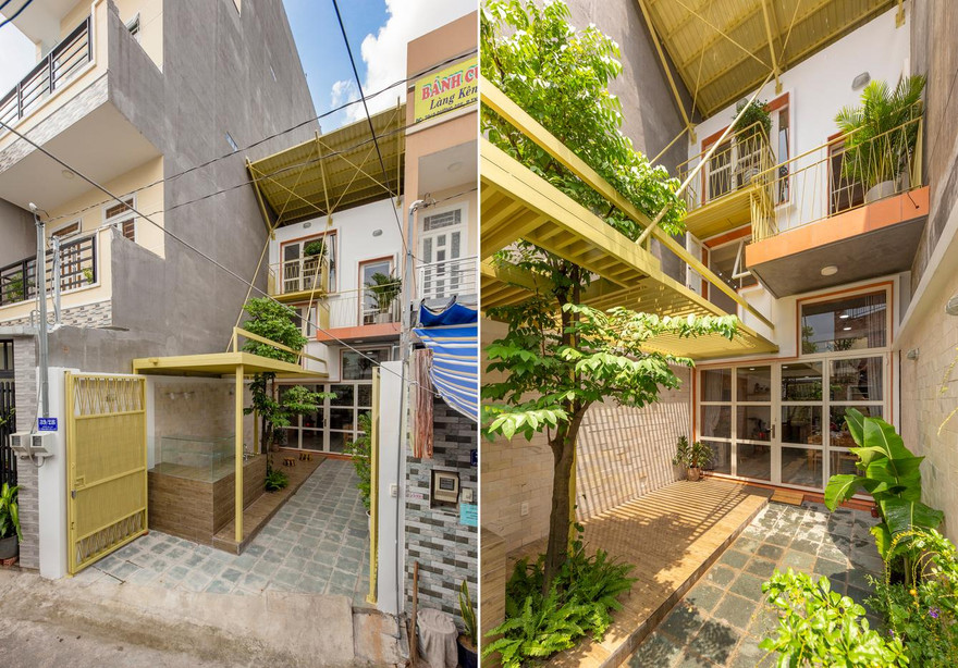 Thiết kế sáng tạo của nhà mái kép 62m2 trên ô đất nhỏ hẹp ở TPHCM