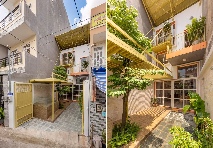 Thiết kế sáng tạo của nhà mái kép 62m2 trên ô đất nhỏ hẹp ở TPHCM
