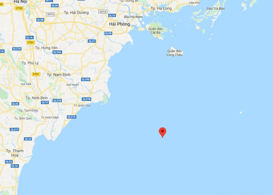 Vị trí tàu cá gặp nạn. 