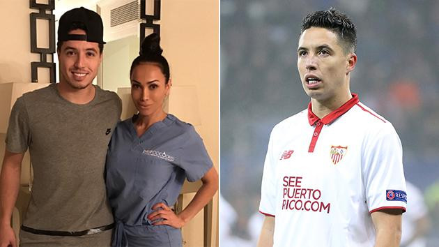 Nasri chụp hình với bác sĩ ở trung tâm Drip Doctors.