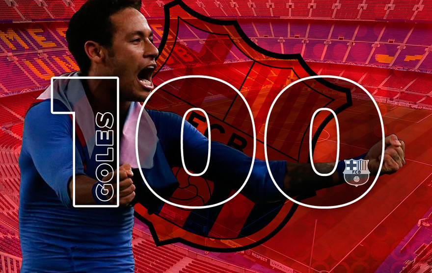 Neymar cán mốc 100 bàn cho Barcelona.