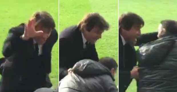 HLV Conte toan nện cả trợ lý của Chelsea.