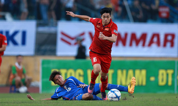 Công Phượng là tác giả bàn gỡ hòa 1-1 cho tuyển Việt Nam. Ảnh: Vnexpress.