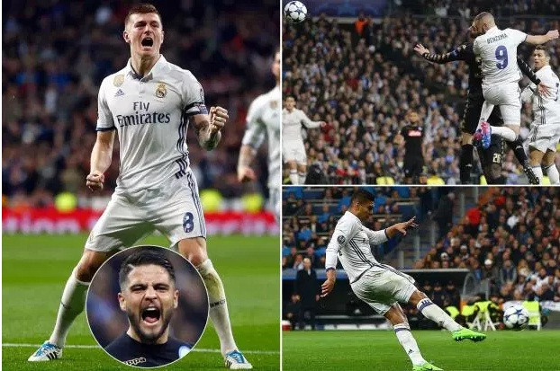 Real Madrid ngược dòng hạ Napoli.