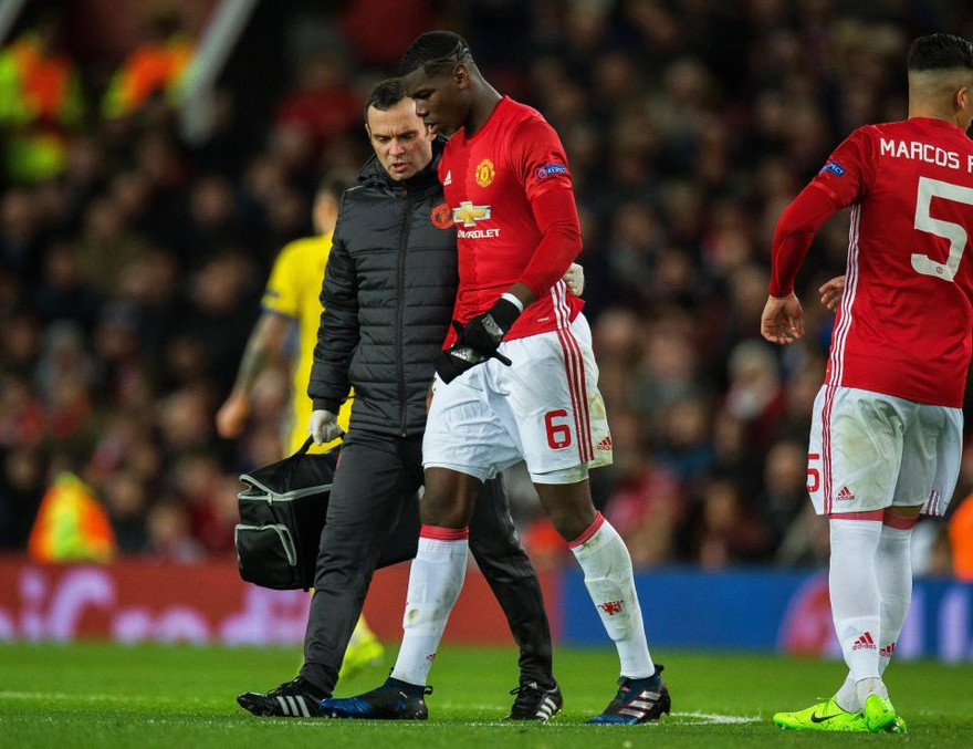 Paul Pogba bất ngờ dính chấn thương.