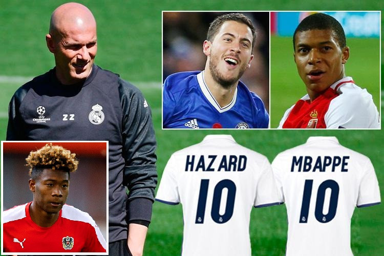 Real Madrid muốn có bộ ba Kylian Mbappe, Eden Hazard và David Alaba.