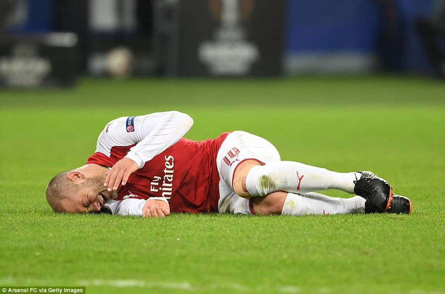 Jack Wilshere dính chấn thương khá nặng.
