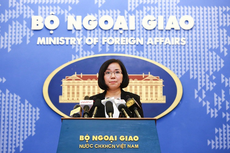 Phó Phát ngôn Nguyễn Phương Trà phản đối việc Đài Loan diễn tập đạn thật tại quần đảo Trường Sa. Ảnh: Phạm Hải