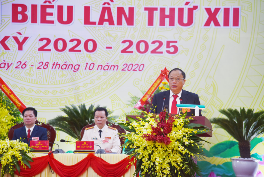 Bí thư Tỉnh ủy, Chủ tịch HĐND tỉnh Bắc Kạn Nguyễn Văn Du phát biểu khai mạc Đại hội. Ảnh Báo Bắc Kạn