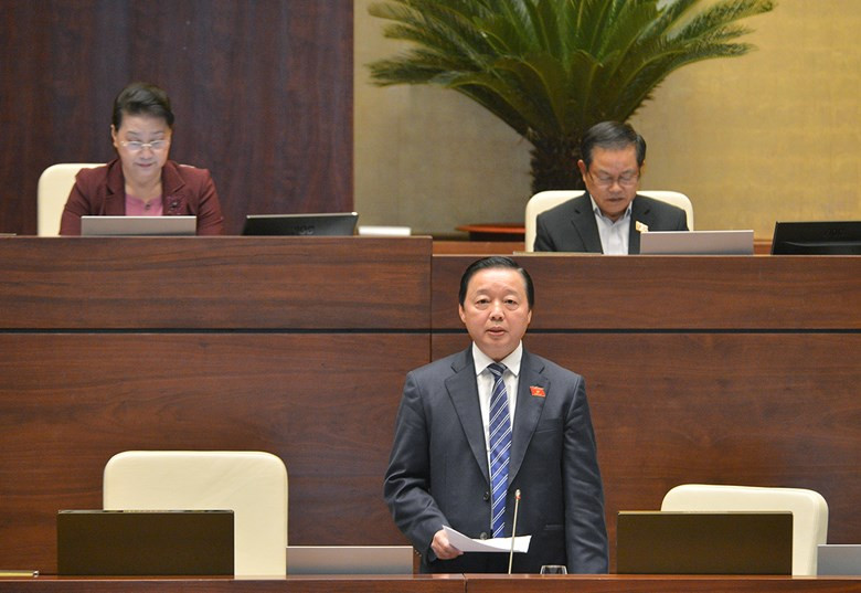 Bộ trưởng NT&MT Trần Hồng Hà. Ảnh QH