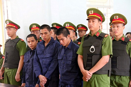 Các bị cáo tại phiên tòa