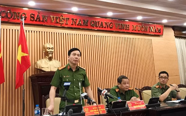 Cơ quan CSĐT Công an TP Hà Nội trong buổi họp báo sáng 9/8.