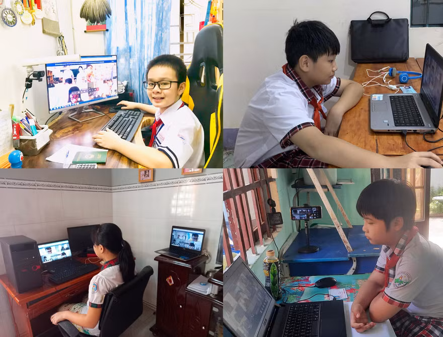 Các thí sinh bảng A tham gia thi vòng Khu vực bằng hình thức trực tuyến.