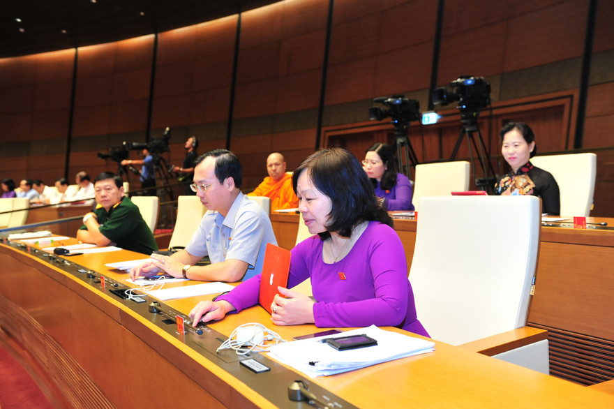 Trên 92% số ĐBQH đồng ý thông qua Luật Trách nhiệm bồi thường của Nhà nước (sửa đổi). Ảnh Như Ý